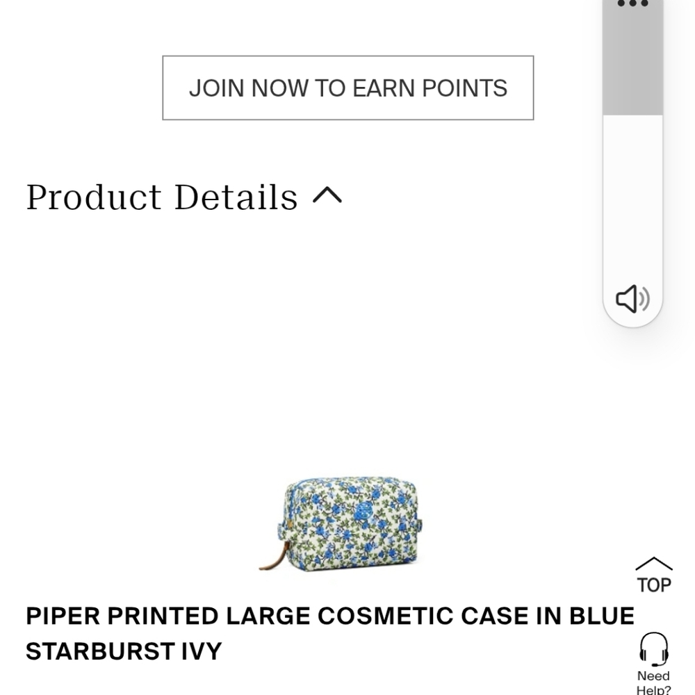 Tory Burch Blue Starburst Ivy Cosmetic Case large gorgeous tagged wrapped 💙